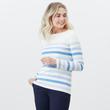 Joules Harbour hosszú ujjú jersey világoskék-krém csíkos top Joules Harbour hosszú ujjú jersey világoskék-krém csíkos top
