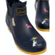 Joules navy-kék női boka gumicsizma kutyusok színes esernyővel - Rainbow Dog