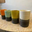 Kép 2/2 - Porcelán pohár mustár színű