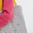 Tom Joule csíkos vászon bevásárló táska színes méhecskékkel - Lulu Shopper