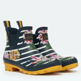 Joules virágos navy-kék csíkos boka gumicsizma