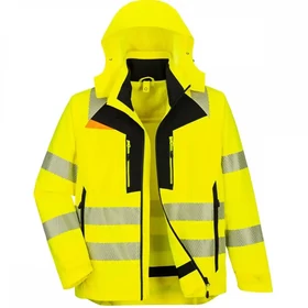 PORTWEST DX466 Hi-Vis prémium vízálló lélegző 4 az 1-ben kabát sárga és narancs