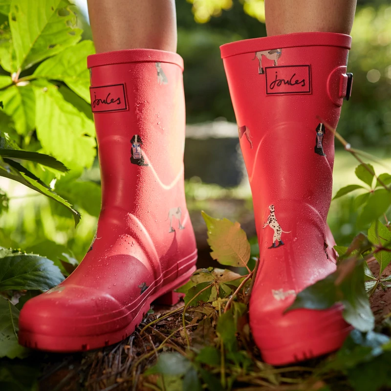 Joules kutyusos piros színű rövid szárú gumicsizma - Hiking Dogs